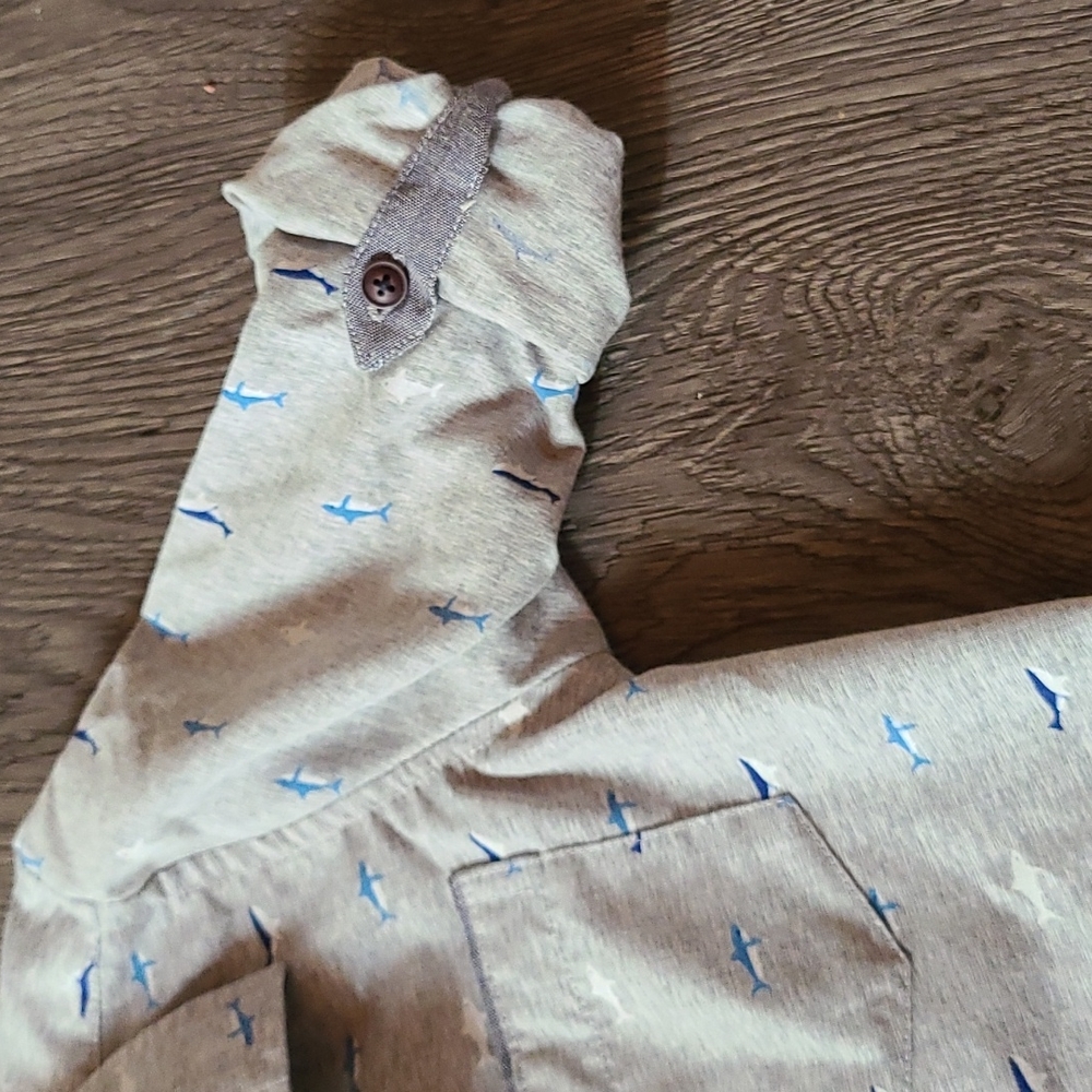 Shark print button down - Picture 3 of 4